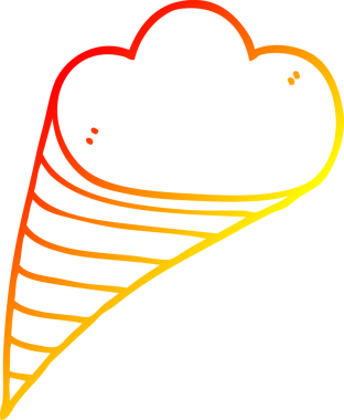 Bir insan tarafından çizilmiş karikatür desenli bulutun sıcak gradyan çizimi