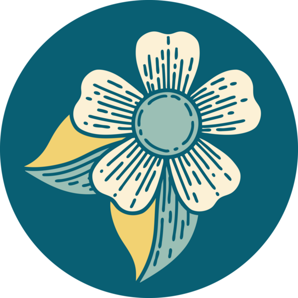 Bir insan tarafından çizilmiş bir çiçeğin ikonik dövme şekli