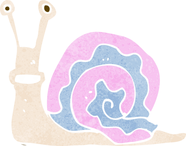 bir insan tarafından çizilmiş karikatür salyangozu