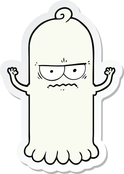 Bir insan tarafından çizilmiş bir hayaletin çıkartması.