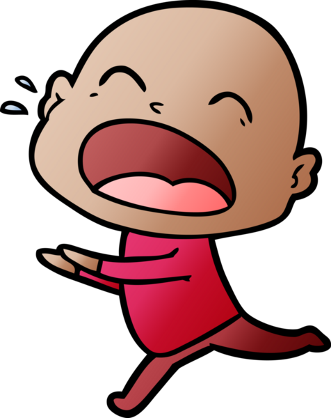 Bir insan tarafından çizilmiş kel adam diye bağıran çizgi film.