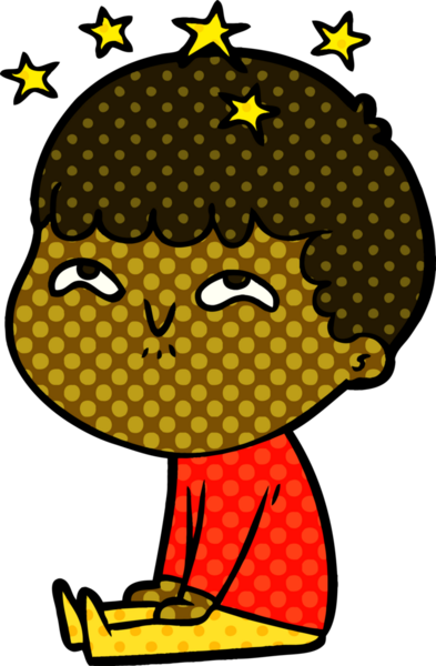 çizgi film bir insan tarafından çizilmiş hayret verici çocuk.