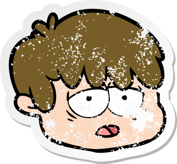 Bir insan tarafından çizilmiş karikatür erkek yüzü.