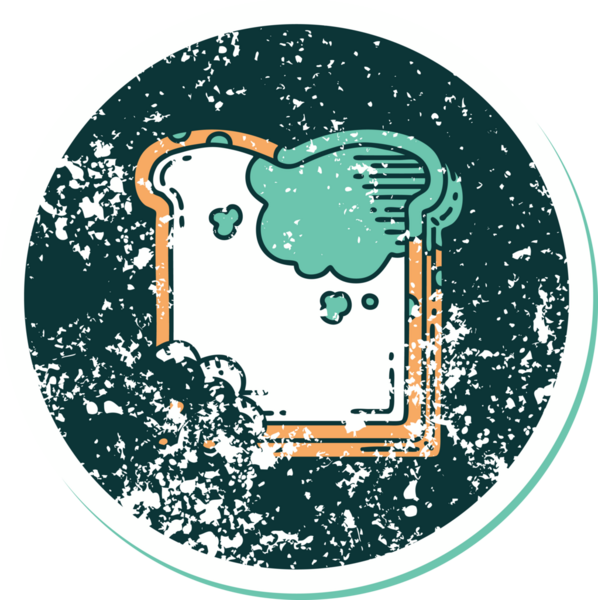 Bir insan tarafından çizilmiş küflü bir ekmeğin sembolik dövmeli görüntüsü