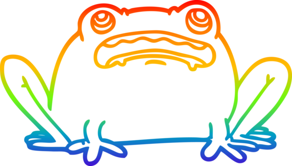 gökkuşağı gradyan çizgi çizimi bir insan tarafından çizilmiş bir kurbağa çizgi