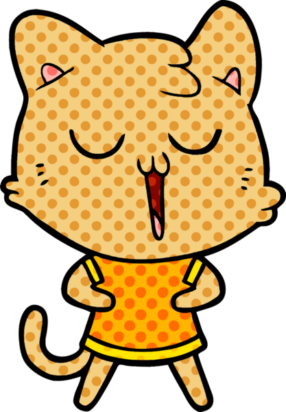 Bir insan tarafından çizilmiş çizgi film kedisi.