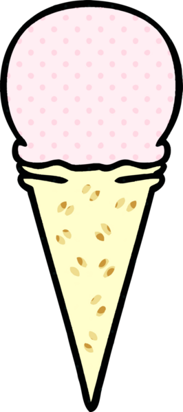 Bir insan tarafından çizilmiş çilekli dondurma külahı.