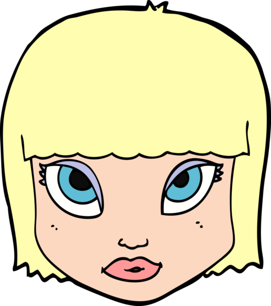 Bir insan tarafından çizilmiş bir kadın yüzü.