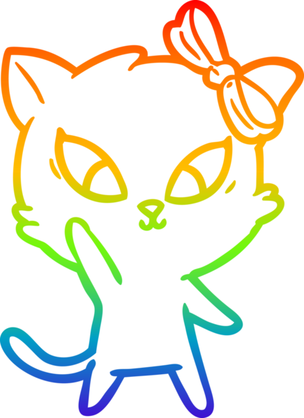 gökkuşağı gradyanı çizimi bir insan tarafından çizilmiş çizgi film kedisi