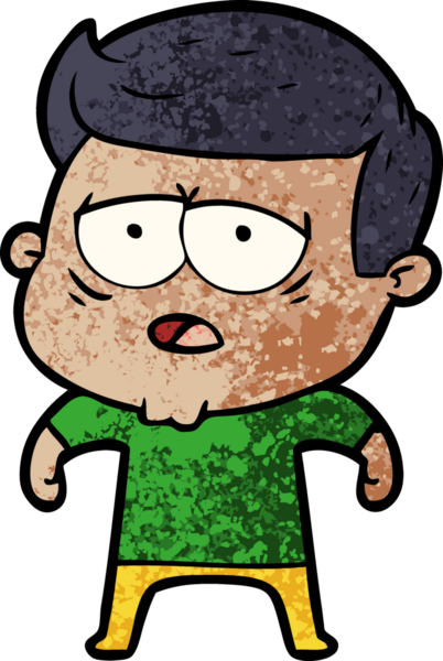 Bir insan tarafından çizilmiş yorgun bir adam.