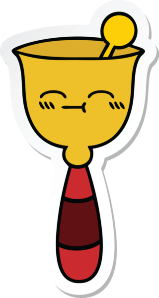 Bir insan tarafından çizilmiş şirin bir okul çanının çıkartması.