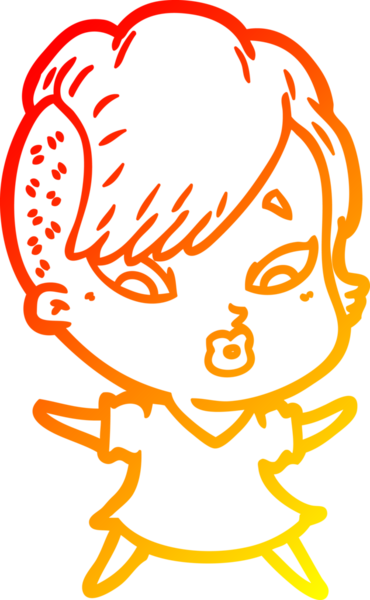 Bir çizgi film karakteri, bir insan tarafından çizilmiş bir kızı şaşırttı.