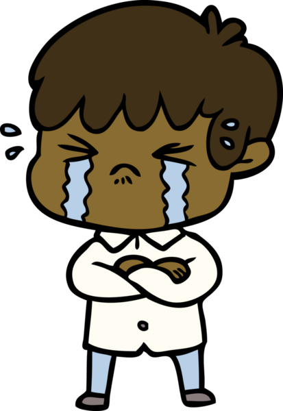 Bir insan tarafından çizilmiş ağlayan çocuk çizgi filmi.