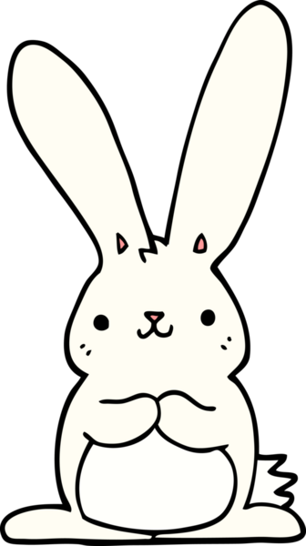 Bir insan tarafından çizilmiş çizgi film tavşanı