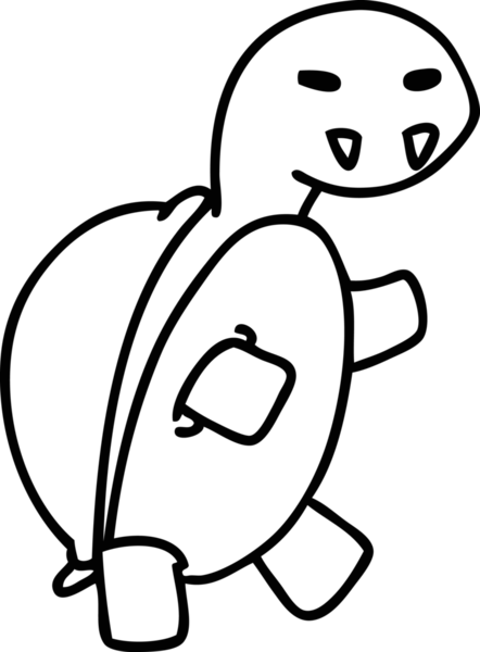 Bir insan tarafından çizilmiş ürkünç vampir kaplumbağanın çizgi karalaması