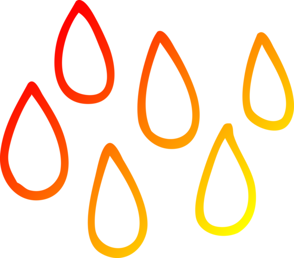 Bir insan tarafından çizilen yağmur damlalarının çizgi film çizimleri.