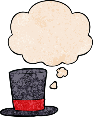 Bir insan tarafından çizilmiş grunge desenli düşünce baloncuklu çizgi film şapkası.