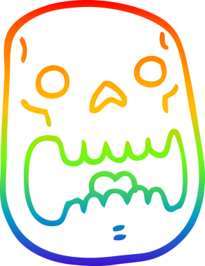 Bir insan tarafından çizilen cadılar bayramı kafatası çizgi çizimi