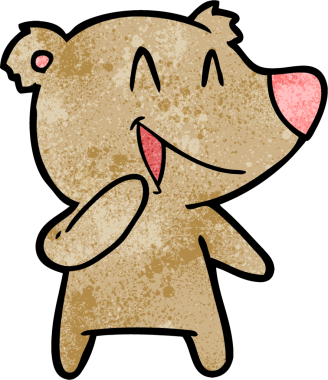 Bir insan tarafından çizilmiş gülen ayı çizgi filmi.