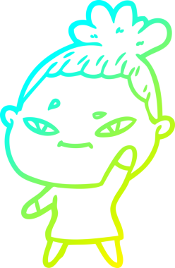 Bir insan tarafından çizilmiş bir karikatür kadın çizimi.