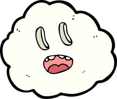 Bir insan tarafından çizilmiş karikatürümsü bulut.