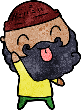 Bir insan tarafından çizilmiş sakallı bir adam.