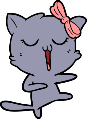 Bir insan tarafından çizilmiş çizgi film kedisi.