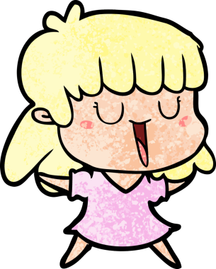 Bir insan tarafından çizilmiş karikatür kadın.