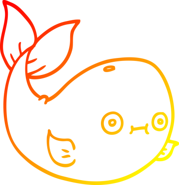 Bir insan tarafından çizilmiş karikatür deniz balinası çizimi.