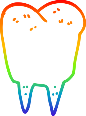 Bir insan tarafından çizilen çizgi film dişinin gradyan çizimi.