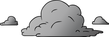 Bir insan tarafından çizilmiş beyaz bulutların gradyan karikatürü.