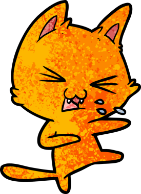 Bir insan tarafından çizilmiş kedi tıslaması.