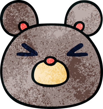 Bir insan tarafından çizilmiş garip bir fare yüzü.