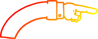 Bir insan tarafından çizilen çizgi film iş kolunun sıcak gradyan çizimi