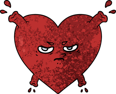 Bir insan tarafından çizilmiş karikatür kalp.