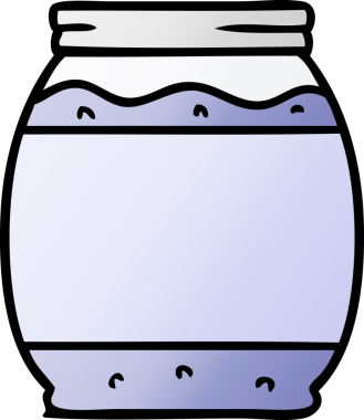 Bir insan tarafından çizilmiş çilek reçelinin gradyan karikatürü