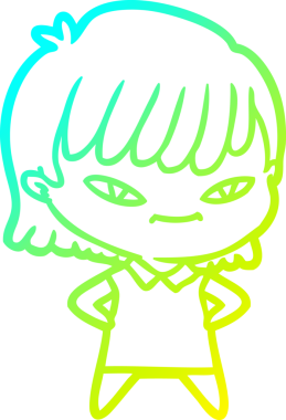 Bir insan tarafından çizilmiş bir karikatür kadın çizimi.