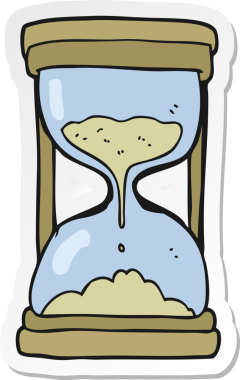 Bir insan tarafından çizilmiş bir çizgi film zamanlayıcısının etiketi.