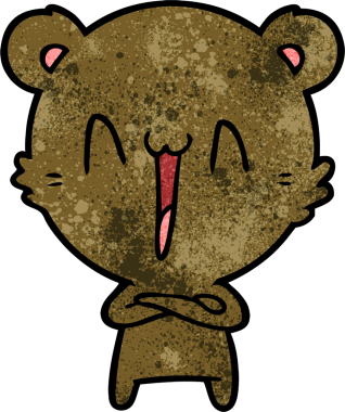 Bir insan tarafından çizilmiş mutlu ayı karikatürü