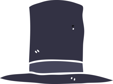 Bir insan tarafından çizilmiş karikatür silindir şapka.