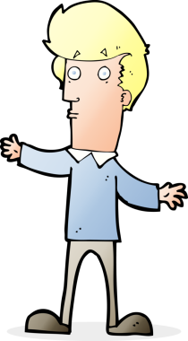 Çizgi film bir insan tarafından çizilmiş ürkmüş bir adam