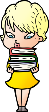 Bir insan tarafından çizilmiş karikatür kadın.