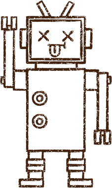 Bir insan tarafından çizilen Çılgın Robot Kömürü
