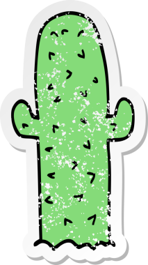 Bir insan tarafından çizilmiş bir kaktüsün sıkıntılı çıkartması.