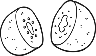 Bir insan tarafından çizilmiş bir kivi.