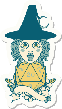 Bir insan tarafından çizilmiş 20 zarlı insan büyücüsünün çıkartması.