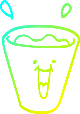 Bir insan tarafından çizilmiş soğuk gradyan çizgi film çizimi.