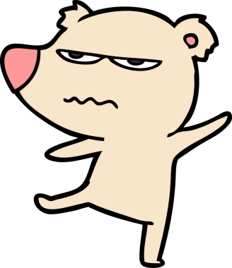 Bir insan tarafından çizilmiş kızgın ayı çizgi filmi