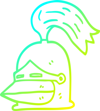 Bir insan tarafından çizilmiş bir karikatür şövalye miğferi.