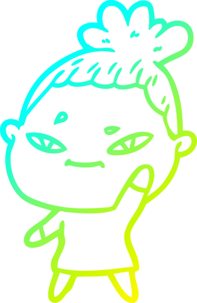 Bir insan tarafından çizilmiş bir karikatür kadın çizimi.